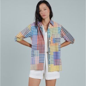 RARE Ilana Kohn Melvin Shirt in Picnic Print Size Medium Plaid Overshirt